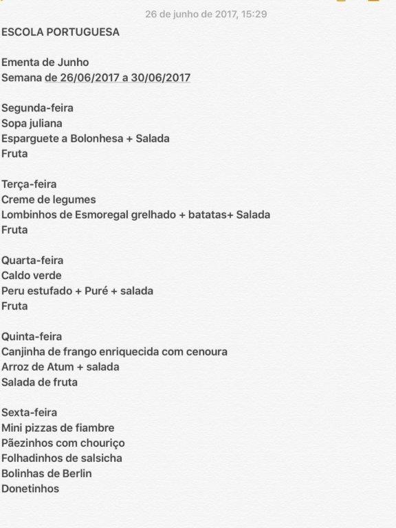 EMENTA DE 26 DE JUNHO A 30 DE JUNHO